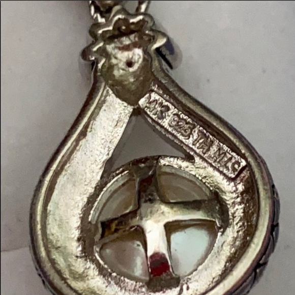 Sterling Silver & 14k Gold Pearl Diamond 💎 Pendant Necklace!!!! - Picture 3 of 3